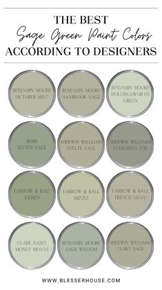 the best sage green paint colors according to designer's favorite color swatches from bleacherhouse com