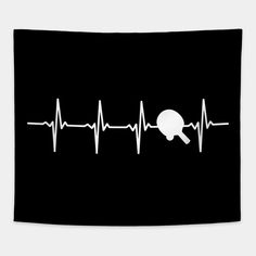 a black and white heartbeat with a mouse on it