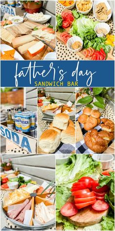 father's day sandwich bar collage