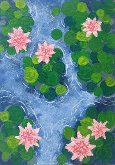 Painting with acrilic of Lotus flowers from a top perspective in a lake

#painting #lotus #acrilic #lakepainting #lotuspainting #aesthetic #easypaimting Lotus Flower Pond Painting, Painting Ideas Lily Pad, Lotus Painting Ideas, Lotus Drawing Aesthetic, Painted Box Design, Flowers Drawing Painting, Lotus Flower Canvas Painting, Painting Ideas On Canvas Waterfall, Lotus Flower Painting Acrylics Easy