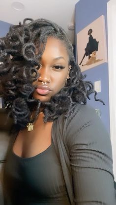 Women with locs Side Swept Locs, Side Part Locs Styles, Prom Hair Locs, Curled Locs Black Women, Loc Side Part, Food That Lasts A Long Time, Locs With Swoop, Braided Loc Styles For Women, Loc Hairstyles Medium Length