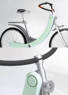 an image of a bike that is in the air with wheels attached to it's handlebars