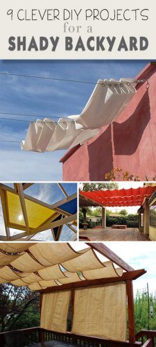 several pictures of different types of shade structures