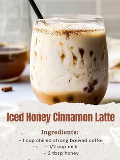 Iced Latte, Honey And Cinnamon, Coffee Creamer, Simple Recipes, Coffee Brewing, Fun Drinks, Cinnamon, Frozen, Easy Meals