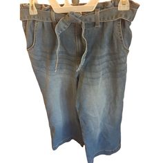 Girls Wide Leg Jeans Size L 10-12 Medium Wash Comfort Fit Tie Belt K053 Belt Tying, Mens Denim Short, Tie Belt, Kids Bottoms, Wide Leg Jeans, Leg Jeans, Denim Shorts, Jeans Size, Comfort Fit