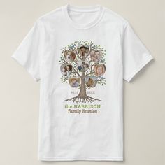 plusFamily Reunion Tree Photo Collage Personalized Lt T-shirt, Men's, Size: Adult 2X, White Gender: male. Family Reunion Tree, Vacation Logo, Tshirts Cute, Family Tree Designs, Family Reunion Shirts, Event Shirts, Reunion Shirts, Personalised Family Tree, Picture Templates