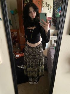 Hippy Pants Outfit, Dark Earthy Outfits, Emo Hippie Aesthetic, Goth Hippie Aesthetic, Gothic Hippie Aesthetic, Granola Goth, Dark Hippie Outfits, Goth Hippie Outfits, Hippie Pants Outfit