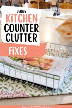 kitchen counter clutter fixes with text overlay that reads genius kitchen counter clutter fixes