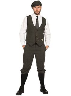 20er Jahre Dandy dunkelgrün Kostümset für Männer Costume Peaky Blinders, 20s Costume, Tweed Run, Plus Fours, Beautiful Pics, Roaring Twenties, Mens Khakis