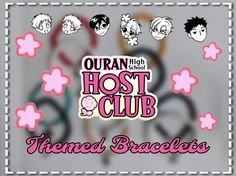 the logo for the urban high school host club, themed bracleos with cartoon heads