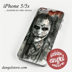 the joker iphone 6 / 5s case has been painted with black and white ink