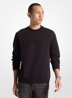 Embossed logo lettering lends an understated yet modern touch to this sweatshirt. It’s crafted from a cotton blend that’s double-knitted, making it a comfortable layer to reach for on cool nights. Ground the classic crewneck style with dark denim. Men Logo, Polo Logo, Father Christmas Gifts, Crewneck Style, Presents For Boyfriend, Presents For Dad, Christmas Gift For Dad, Colby, Embossed Logo