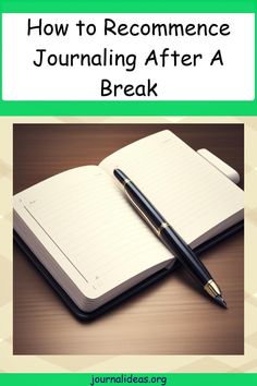 a notebook and pen sitting on top of a desk with the words how to recommend journaling