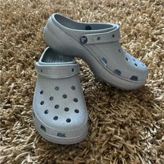 New Silver Glitter Crocs Size 8w Crocs Are Brand New Glitter Crocs, Women's Crocs, Crocs Shoes, Mule Clogs, Mules Shoes, Silver Glitter, Clogs, Glitter, Women Shoes