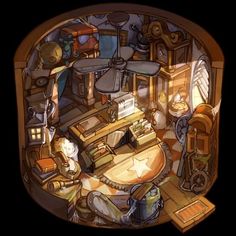 Drawn To Life, Yurt Interior, Interior Concept Art, Creative Book Covers, Chara Design, Bg Design, Isometric Art, Building Art, Interior Concept