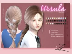 Ursula Hairstyle, Sims 4 Cc Hair Kids Girl, The Sims 4 Cc Hair Girl, The Sims 4 Cc Hair Kids, Sims Cc Hair, The Sims 4 Kids, Hicks Und Astrid, Toddler Hair Sims 4, Lotes The Sims 4