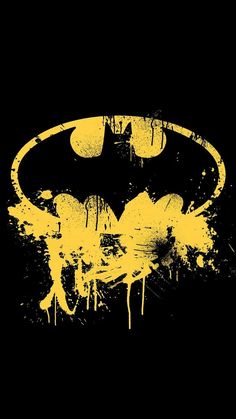 the batman symbol is painted on black and yellow