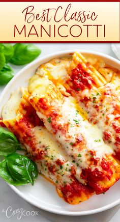 manicotti topped with marinara and cheese. Recipe Ricotta, Manicotti Pasta, Stuffed Manicotti, Shrimp Stuffed, Cozy Cook, Manicotti Recipe, Recipes Shrimp, Meat Sauce Recipes, Cook Recipes