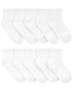 Stock up on socks! Crafted in a soft cotton blend with slip resistant soles, these socks are great for lounging and playing. Middle Sister, Carter Kids, Boys Socks, White Socks, Girls Socks, White Sock, Fashion Socks, Shop Clothing, Ankle Socks