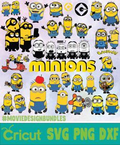 minion svg cut file for cricut and other cutting machines, with the words minions on it