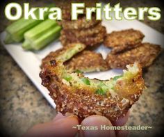 a person holding up some fried food on a plate with celery sticks in the background