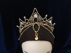 Ballet Crowns, Tiara Gold, Tiara Accessories, Swarovski Tiara, Gold Tutu, Ballet Costume, Rave Accessories