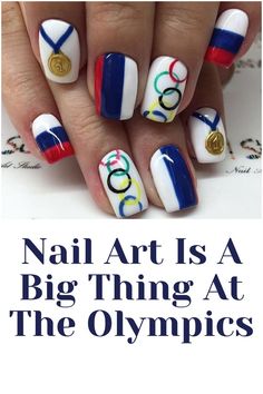 Olympic Themed Nails, Olympic Nails Art Designs, Summer Nail Polish, Nail Art At Home, Cute Nail Art Designs, Nail Polish Trends