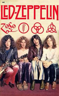 an album cover with the band led zeppelinn on it's front