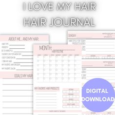 i love my hair journal printable