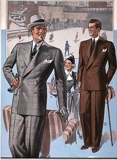 1930s Mens Fashion, 1940s Mens Fashion, Mens Fashion Illustration, Diesel Punk, 30s Fashion, Mens Fashion Classic