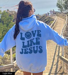 Jesus Clothes, Christian Hoodies, Love Like Jesus, Sweatshirt Trendy, Head In The Clouds, Letter Print Hoodie, Christian Sweatshirt