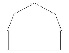 the outline of a barn with its roof and side walls cut out to make it look like