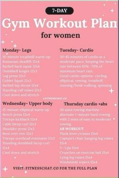 the gym workout plan for women