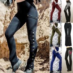 Y2k Fashion Black, Gothic Leggings, Steampunk Women, Retro Pants, Red Army, Stretch Leggings, Pencil Pants, Fashion Black, Wish Shopping