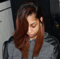 Love everything from the cut, side bang, and color! |Colored Hair| Pinterest: @PaigeCamillia Haute Hair, Different Hairstyles, Top Seller, Hair Skin, Weave Hairstyles, Pretty Hairstyles