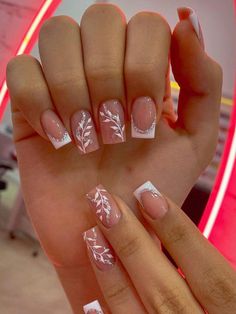 Multicolor  Collar   Colorblock,Plants Color Nails Embellished   Nail,Hand & Foot Care Fancy Nails Designs, Girly Acrylic Nails, Color Nails, Acrylic Nails Coffin Short, Square Head, Short Acrylic Nails Designs, Pink Collar, Square Acrylic Nails