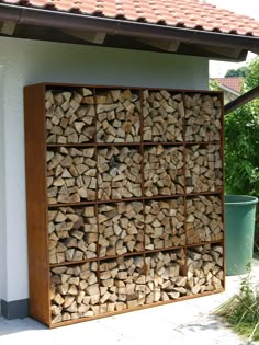 a bunch of wood stacked on top of each other