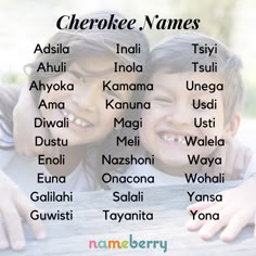 two children are hugging each other with the names of their names in front of them