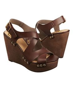 Take a look at this Brown Lauren Wedge Sandal on zulily today! Oxfords With Socks, Brown Wedge Heels, The Bees Knees, Cloud Technology, Wedges Heels, Brown Wedges, Beaded Sandals, Womens Sandals Wedges, Famous Footwear