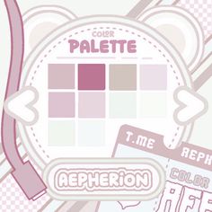 the color palette is pink and white, with different colors on it's side