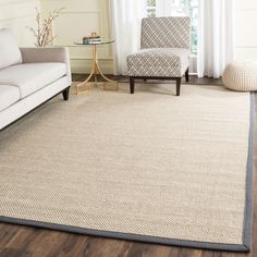 The Natural Fiber Rug Collection features an extensive selection of jute rugs, sisal rugs and other eco-friendly rugs made from innately soft and durable natural fiber yarns. Subtle, organic patterns are created by a dense sisal weave and accentuated in engaging colors and craft-inspired textures. Many designs made with non-slip or cotton backing for cushioned support.Pile Height: 0.5 Natural Fiber Carpets, Marble Rug, Black Coffee Table, Color Marble, Sisal Area Rugs, Caned Headboard, Contemporary Bedroom Decor, Natural Fiber Rugs, Cream Rug