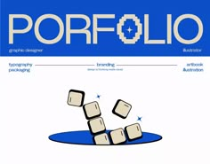 an image of a magazine cover with cubes on the floor and text that reads porfolio