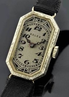 Art Deco Watch, Old Watches, Antique Watches, Rolex Watch, Vintage Rolex, Deco Jewelry, Art Deco Jewelry