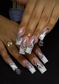 Type Nails, Tapered Square Nails, Curved Nails, Punk Nails, Long Acrylic Nail Designs, Duck Nails, Hard Nails, Glow Nails, Long Square Acrylic Nails