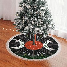 Wicca Triple moon Christmas Tree Skirt-MoonChildWorld Wicca Christmas, Moon Christmas Tree, Gothic Tree, Pagan Tree, Witch Tree, Yule Christmas, Winter Solstice Celebration, Moon Christmas, Solstice Celebration