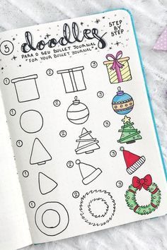 The ultimate collection of CHRISTMAS doodles for your bullet journal #bujodoodles #doodles #bulletjournal #bujoideas Great Doodle, Bullet Journal Christmas, Crazy Laura, December Bullet Journal, Doodle Art For Beginners, Journal Christmas, Drawing Eyes, Doodle Ideas, Christmas Doodles