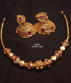 Fashion Jewelry Necklaces Gold, Latest Indian Jewellery, Gold Temple Jewellery, Jewellery Diamond, Gold Jewelry Simple Necklace, Gold Necklace Indian Bridal Jewelry, Antique Bridal Jewelry, Gold Necklace Simple