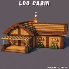 the log cabin is made out of wood