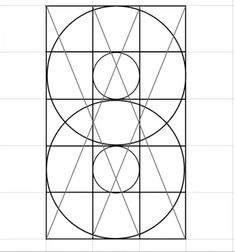 an image of the golden section of a square with three circles in it, and one circle