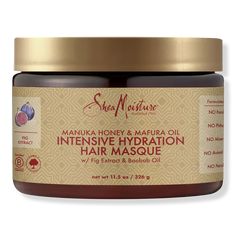 Manuka Honey & Mafura Oil Intensive Hydration Hair Masque - SheaMoisture | Ulta Beauty Shea Moisture Manuka Honey, Deep Hair Conditioner, Deep Conditioning Hair, Baobab Oil, Shea Moisture, Hair Masque, Frizz Free Hair, Homemade Hair Products, Manuka Honey